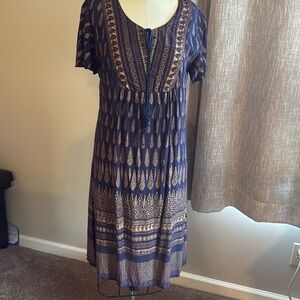 Lapogee,  size large, ladies, blue, and gold dress